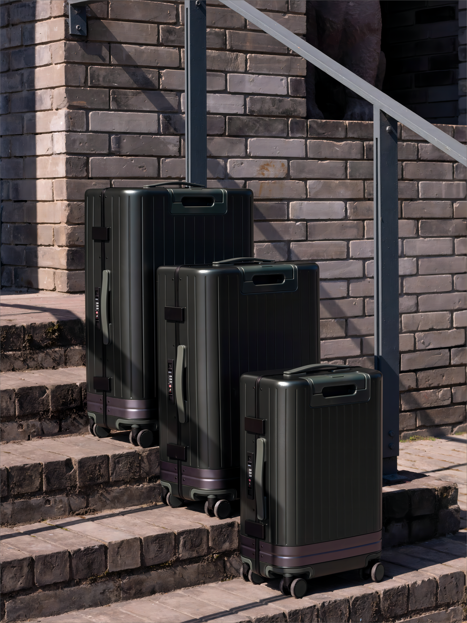 Nord Polycarbonate Suitcase Green MERRU